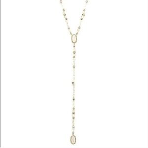 Kendra Scott "Bethany" Y - Lariat Stone Necklace - Ivory / Gold NWT